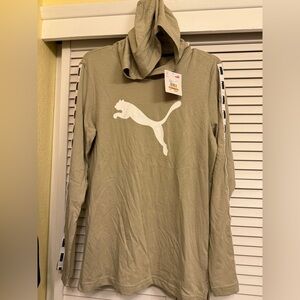 Puma Tan Long Sleeved Light weight Hooded Tee BRAND NEW with Tags